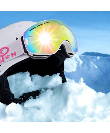 Ex Vision Snowboard Ski Glasses - UV400 Protection Anti-Fog Over Glasses Fit Spherical Lens - Pink for Men Women & Youth - Buy Online on GoSupps.com