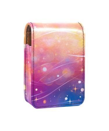 Lipstick Case Leather Lip Gloss Lipstick Organizer with Mirror Mini Lipstick Holder Bag Background Pink Fantasy F837o9sibe