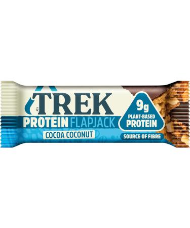 TREK High Protein Flapjack Cocoa Coconut - Gluten Free, Plant Based Vegan Snack - 16 Bars (50g each) - Buy Online on GoSupps.com
