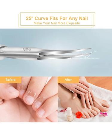 Sandalfon Scissors Extra Sharp Curved Nails Stainless Steel Cuticle Scissors Beauty Scissors for Eyebrows Nails Facial Hair Mustache Nose Hair - Buy Online on GoSupps.com