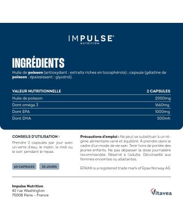 Om ga 3 concentr s 50% EPA / 25% DHA - Qualit Epax - Puret Totox 10 - Certifi s Friend of the Sea - Compl ment alimentaire Bien- tre & Performance - Fabriqu en France - Buy Online on GoSupps.com