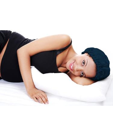 Glow By Daye Satin Bonnet - Double-Layered & Adjustable Sleep Cap - Extra Large - Reversible Navy Classico - Buy Online on GoSupps.com