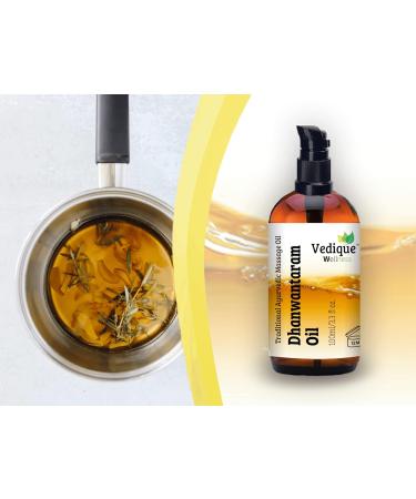 VEDIQUE Remedies Dhanwantaram Oil - 100ml | Ayurvedic Massage Oil with 25+ Herbs | Vata Balancing | All Natural | International Shipping - Buy Online on GoSupps.com
