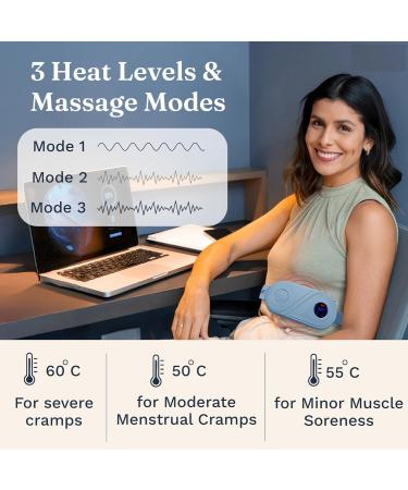 SPANCARE PHARMACEUTICALS Cordless Electric Heating Pad| 9 Modes| Menstrual Cramp Relief|Type C| Crampfree Periods | Portable | Gift for Women| Strap Upto 40 Inch - Buy Online on GoSupps.com