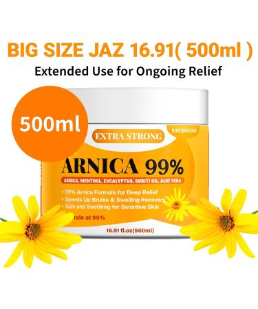 Bingbrofam Arnica Cream 99% Extra Strength Gel Pain Relief for Fast Healing Thin Skin Seniors Bruises with Menthol Swelling Soothing Massage 16.9 Oz - Buy Online on GoSupps.com