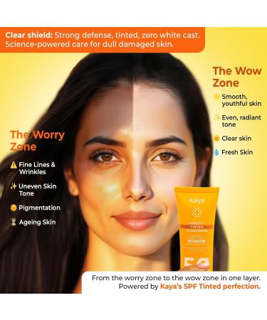 Age Defying Tinted Sunscreen with SPF 50 PA+++ Zinc Oxide Niacinamide Radicare Gold Dermatologist-Developed Blue Light Protection 50ml - Buy Online on GoSupps.com