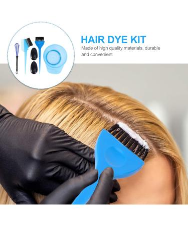 5pcs Hair Dye Color Brush Kit with Blending Brushes, Ear Covers - DIY Dyeing Tool Set for Hair Coloring and Highlights - Buy Online on GoSupps.com