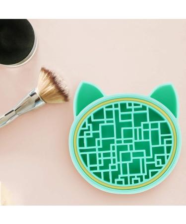 Buy Green 11x11cm Makeup Brush Cleaner & Storage Rack - Cute Cat Clean Brush Pad & Scrubber for Perfect Makeup Care | International Shipping Available - Buy Online on GoSupps.com