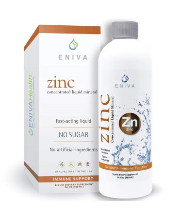 Eniva Liquid Ionic Zinc | Immune Health Vision Skin | Made in USA | Vegan Low-Carb and Keto Approved | No Artificial Color or Flavor | Zero Sugar | Zero Preservatives | Doctor Formulated | - 48 Servings