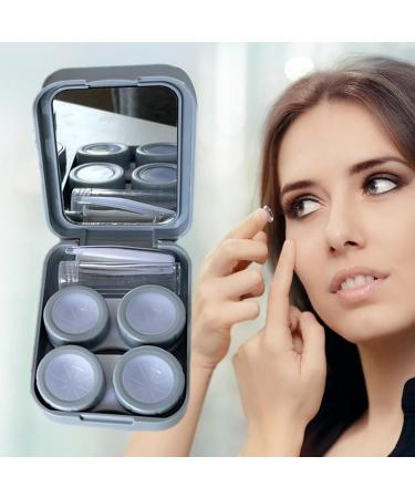 Lens Case | Lens Travel Kit | Portable Box with Tweezers Solution Bottle Lens Holder Kit for Daily and Outdoor Use Zukpumne Purple - Buy Online on GoSupps.com