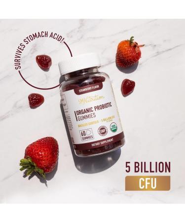 Adult Probiotic Gummies | 5 Billion CFU Digestive & Immune Support | Bacillus Subtilis Strain | Strawberry Flavor | 60 Gummies - Buy Online on GoSupps.com