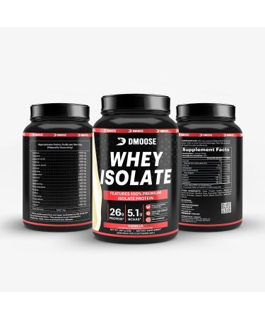 DMoose Whey Isolate Protein Powder - 26g Protein 5.1g BCAAs Gluten Free Muscle Maintenance & Recovery - Chocolate & Vanilla 30 Servings - Buy Online on GoSupps.com