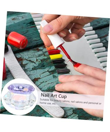 DOITOOL Nail Art Crystal Cup Manicure Glass Jar Empty Sample Jar Glass Paint Jar Nail Acrylic Dish Big Crystal Glass Jars Nails Powder Storage Jar Lipstick Glass Jar Purple Cover Diamond 6.5x8cm Purple - Buy Online on GoSupps.com