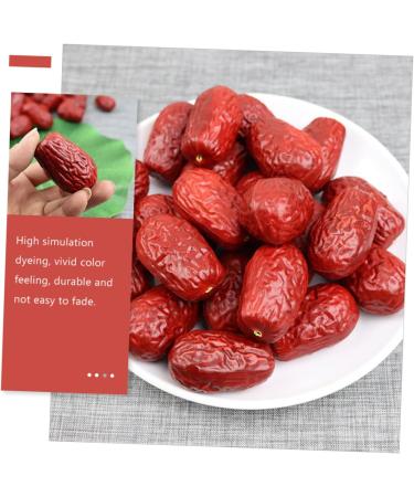 HOMSFOU 20Pcs Simulation jujube model pretend play fruit fruities Simulation Red Jujube Decors Fake Red Jujube artificial fruit Model fruit toys Photography Fruit Ornaments pvc nut food - Buy Online on GoSupps.com
