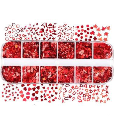 Manicure Accessories Nail Art Shiny Mixed Glitter Flakes Nail Art Sequins Nail Decoration Valentine's Day(style2) - Buy Online on GoSupps.com