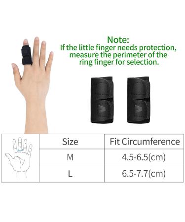 ONTYZZ Adjustable Finger Brace - 2 Pieces Splint for Basketball Volleyball & Tennis - Medium Black - Buy Online on GoSupps.com