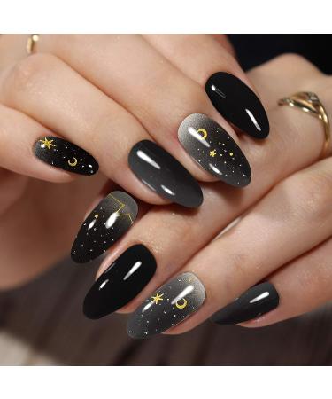 Chic Style Black Nail Wraps - 280 Pieces Self-Adhesive Full Cover Nail Decals for Girls and Women | Includes 20 Sheets and 2 Nail Files - Nail Polish Stickers and Manicure Decals - Buy Online on GoSupps.com