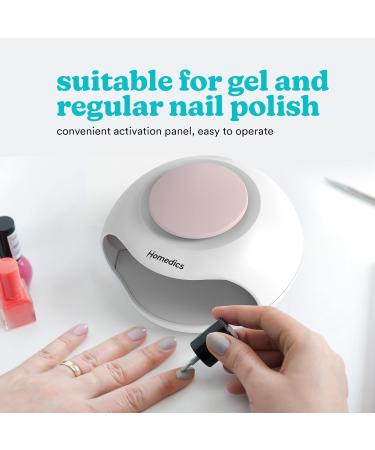 Homedics 2-in-1 Nail Polish Dryer UV Nail Lamp with Fan Sleek Finish in Minutes for Manicure and Pedicure Curing Lamp for Gel Nails Suitable for Use with Regular Nail Polish Gel & Acrylic Nails - Buy Online on GoSupps.com
