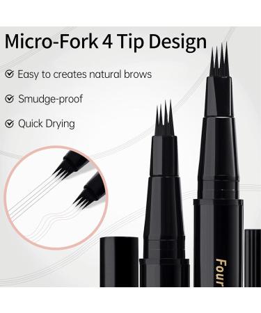 Erinde Microblading Eyebrow Pen - Waterproof Long-Lasting Natural-Hair-Like Brow Pencil with 4-Fork Tip - Walnut Brown 01 for Women - Buy Online on GoSupps.com