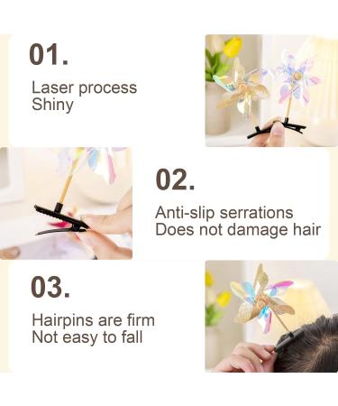 Xijobido Windmill Hairpin | Colorful Glitter Windmill Hairpin Hair Clamp Alligator Hair Snap Clips Cartoon Random Accessories Hairpins for Teens - Buy Online on GoSupps.com