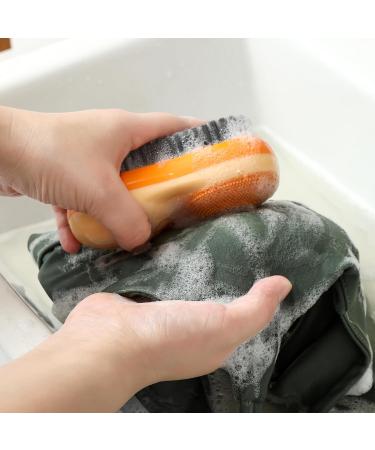 Blue Laundry Stain Brush - Dual-Sided Scrub Brush for Easy Stain Removal | Silicone Soft Bristles for Clothes & Underwear - Buy Online on GoSupps.com
