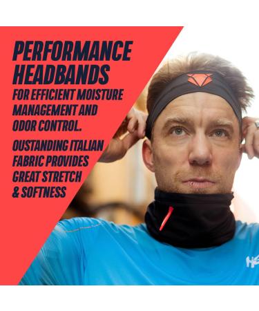 Incylene Wide Sports Headband for Men & Women - Antibacterial Odorless Q-Skin Fibers - Ideal for Triathlon Running Cycling Fitness - Black Inferno - Buy Online on GoSupps.com