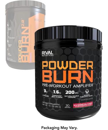 Rivalus Powder Burn Watermelon Candy 0.8lb | Intense Pre-Workout Energy | Zero Banned Substances | Made in USA - Buy Online on GoSupps.com