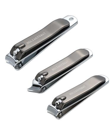 Nail Clipper Set Premium Stainless Steel Fingernail and Toenail Clipper Cutters Sharp Effortless Nail Clippers Set for Men & Women black