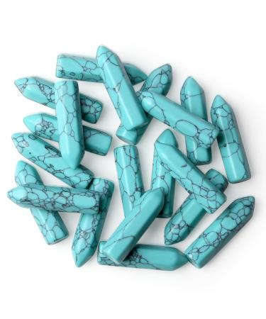 MAIBAOTA Turquoise Healing Crystals Gifts Wands Hexagonal Pointed Gemstones Set Bulk for Women Beginner Chakra Stones Nature Reiki Spiritual Energy Balancing Protection Crystal 10pcs