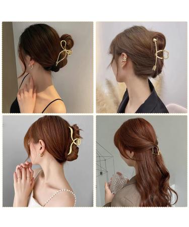 12 Pack Metal Large Hair Claw Clips - Non-Slip Gold Hair Clips for Thick, Thin, and Long Hair - Fashionable Styling Accessories for Women and Girls - Buy Online on GoSupps.com