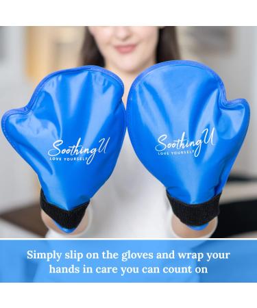 Soothing Hot and Cold Hand Therapy Gloves with Inner Finger Gel Pack - Pain Relief for Neuropathy, Arthritis, Carpal Tunnel - One Size Fits All - Buy Online on GoSupps.com