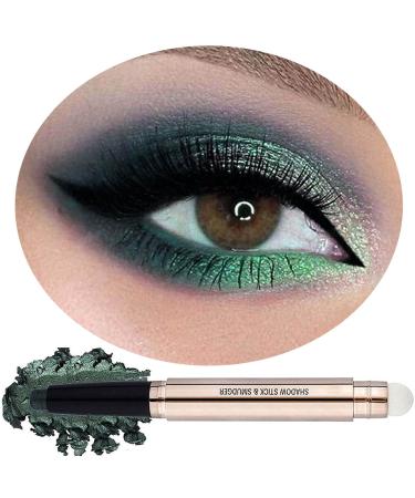 Daeuwiutr Green Eyeshadow Stick for Eye Makeup  Cream Smooth Shimmer Glitter Eyeshadow Pencil  Hypoallergenic Waterproof Eye Shadow Highlighter Stick (Green shimmer 11)