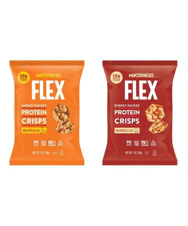 Popcorners Flex Protein Chips Variety Pack, Plant-Based Protein, Gluten Free, Variety Pack (2 Flavor) 18 Count (Pack of 1)