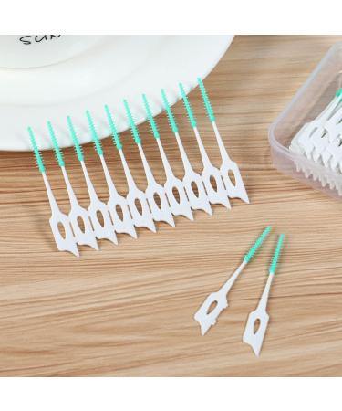SUPVOX Interdental Brushes - 160pcs Portable Dental Floss Sticks for Effective Tooth Cleaning (Light Green) - Buy Online on GoSupps.com