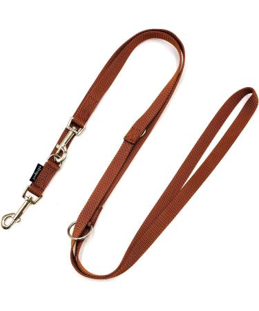 Buy Adjustable Double Dog Leash for Large Dogs 2m to 5m Lengths - Brown 20mm (2.40m) - Ideal for Easy Control & Comfort - Buy Online on GoSupps.com