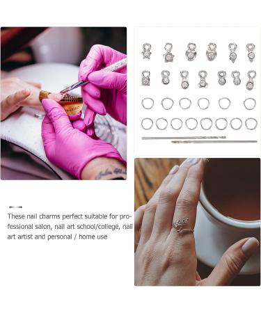 2 Sets Dangle Nail Art Charms DIY Nail Jewelry Decoration Nail Piercing Tool Manicure Tools - Buy Online on GoSupps.com