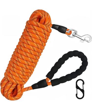 Training Lead For Dogs - 10M 20M 30M Long Line Dog Lead Nylon Long Dog Lead Reflective Dog Training Lead with Comfortable Handle Recall Training Dog Lead for Hiking Camping Walking (Orange 30M/100FT) 30M/100FT Orange