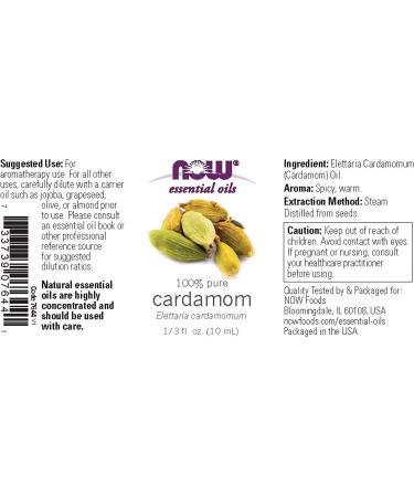 Now Foods 100% Pure Cardamom Essential Oil 10 ml - Aromatherapy & Wellness - Buy Online on GoSupps.com