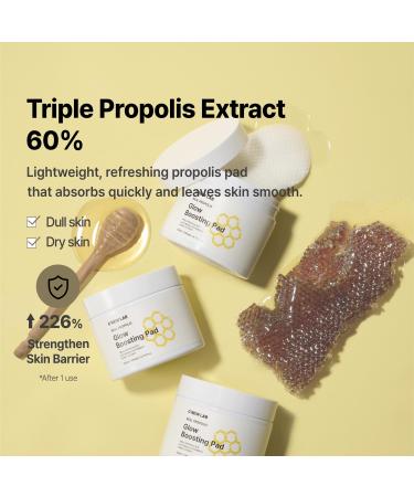 C NEW LAB Real Propolis Glow Boosting Pad (70 pads) | Deep Nourishing Facial Pads for Radiant Skin | Triple Propolis Extract PHA Honey Complex Korean Skin Care - Buy Online on GoSupps.com