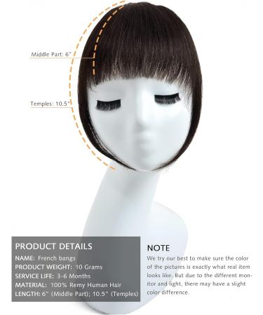 YAMEL Clip-in Bangs Dark Brown Human Hair Extensions for Women - Buy Online on GoSupps.com