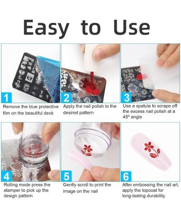 OUBFUUY Valentine's Day Theme Nail Stamp Plates Nails Art Stamping Plates Festival Heart Love Nail Plate Template Image Plates - Buy Online on GoSupps.com