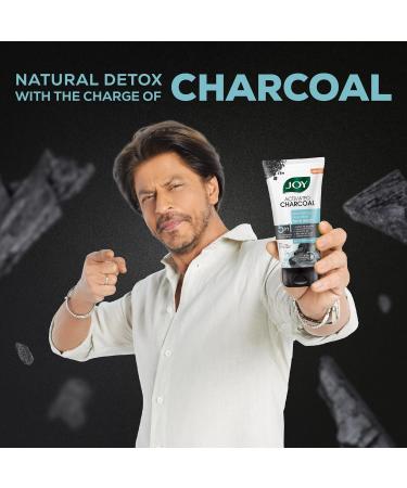 Joy Charcoal Face Wash for Oil Control & Dirty Removal - Activated Charcoal for Oily Skin | Fights Pollution Blackheads Acne & Pimples (2x100ml - Buy Online on GoSupps.com