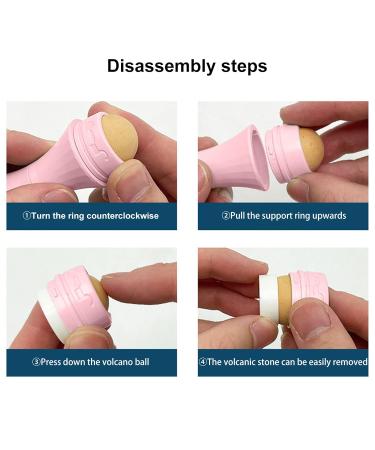 Zetiling Pink Oil Absorbing Face Roller - Volcanic Stone Double Headed Design for All Skin Types Portable Daily Use Perfect Gift - Buy Online on GoSupps.com