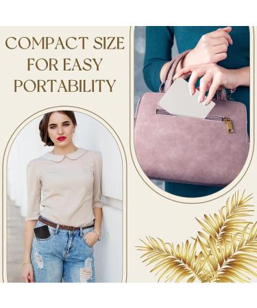 4-Piece Small Folding Travel Mirror Set - Compact Portable Pocket Makeup Mirrors for Women Girls - Stand Up Vanity Mirror - Pink White Green Black - 4.9 x 3.7 Inch - Buy Online on GoSupps.com
