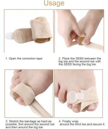 3-Piece Hallux Valgus Correction Kit | Elastic Toe Separators for Pain Relief | Day-Night Support Wrap - Buy Online on GoSupps.com