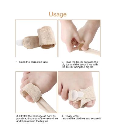 Silicone Toe Separator & Straightener Set - 3 Piece Kit for Hallux Valgus Correction, Bunion Relief - Universal Size for Men and Women - Buy Online on GoSupps.com