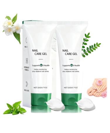 JIAOY Natural Nail Care Gel Cuticle Strengthening Serum for Damaged and Brittle Nails Nail Growth Cream Foot Care Cream for Moisturizing and Regenerating (2 Pcs)