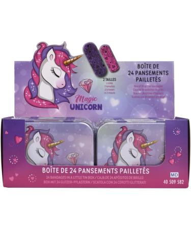 Unicorn Magic Children's Plasters - Licensed Metal Box with 24 Beautiful Designs - Perfect for Backpacks & Handbags - Buy Online on GoSupps.com