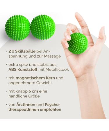 2x DBT Skills Hedgehog Ball | Green Magnetic Acupressure Ball for Stress Relief Massage & Mobility | 47mm Tension Relief Tool - Buy Online on GoSupps.com
