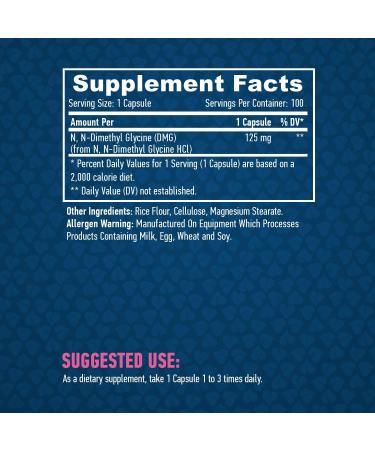  HAYA LABS Haya Labs Dmg 125 mg 100 capsules - Buy Online on GoSupps.com